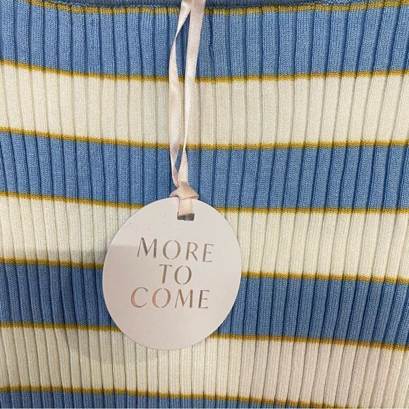 NWT More To Come Lesley Ribbed Strapless Dress in Striped Blue knit Revolve S - Picture 7 of 8
